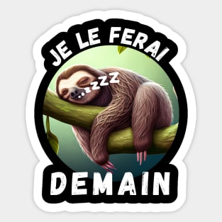 Sloth - I'll Do It Tomorrow (fr) Sticker